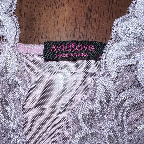 Avidlove Lace Mesh Babydoll Chemise XL Romantic Sheer V-Neck Lingerie Nightie - Picture 5 of 10